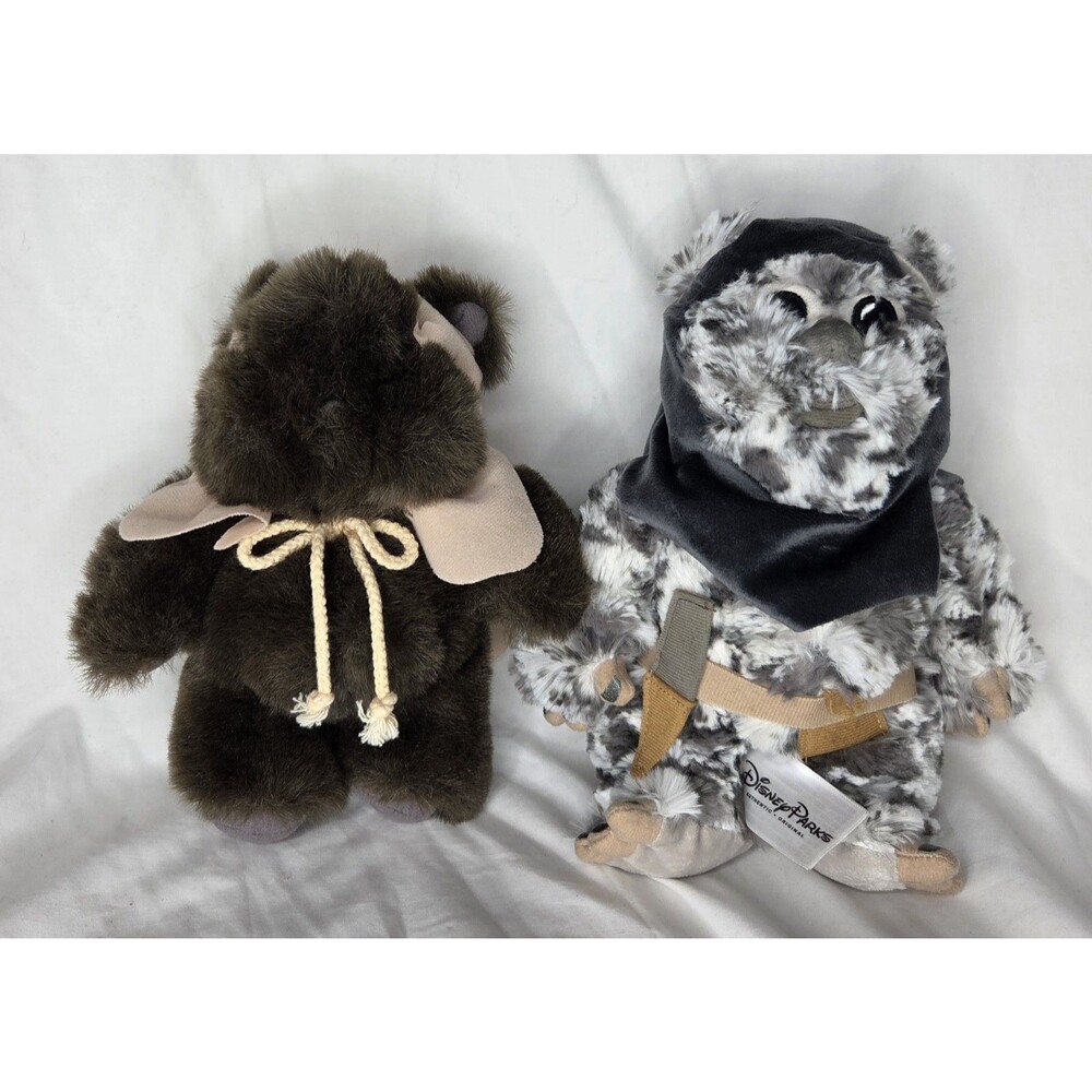 Vtg Disneyland & Parks EWOKS Star Wars Brethupp Plush Lucasfilm 1991 & 2017
